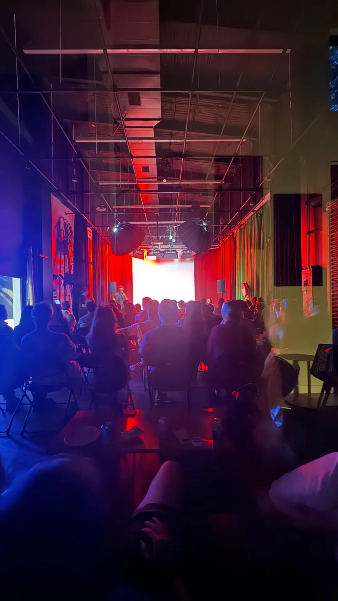 Audience watching a screening on The Stage