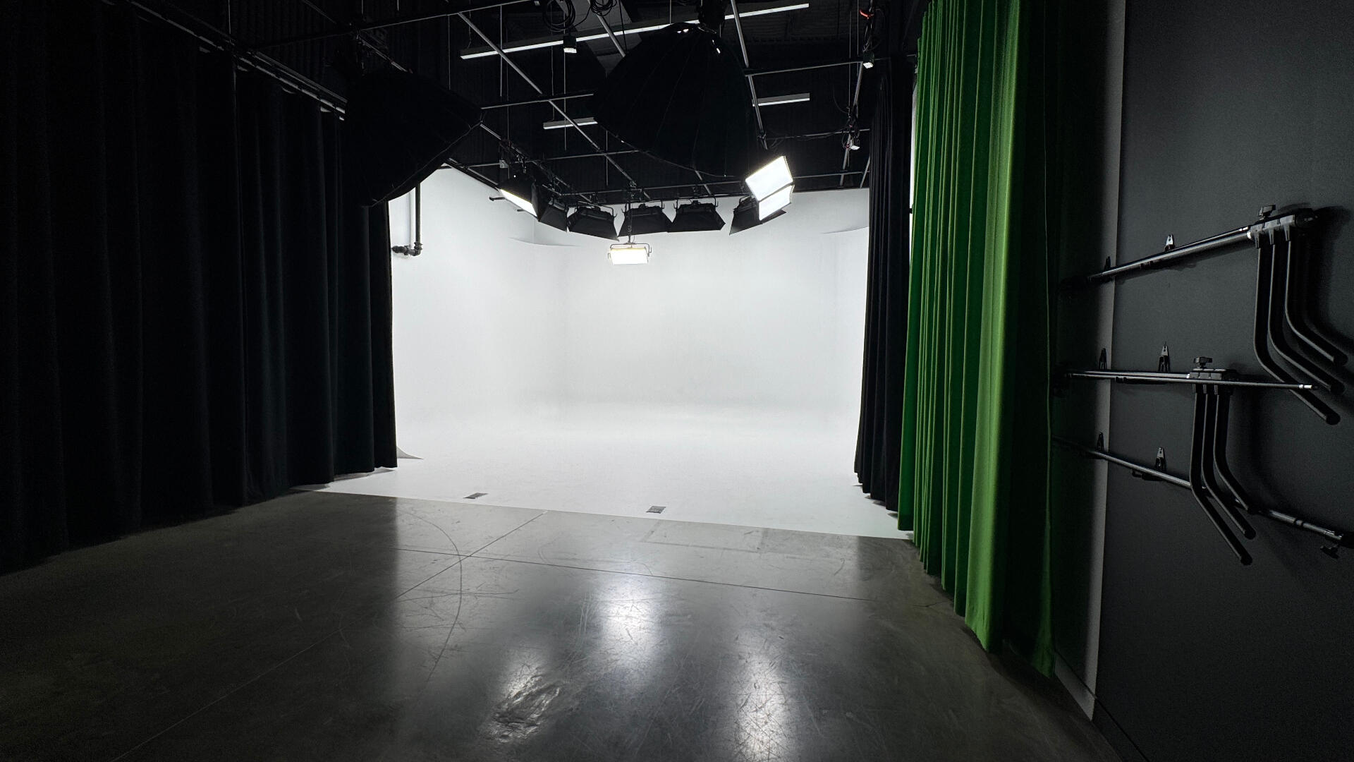 The Stage at One Oh Four with pre-lit cyc wall